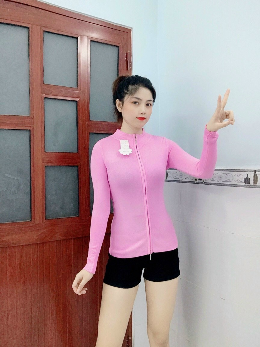 Áo Khoác Cardigan Len Nữ Dây Kéo Đôi