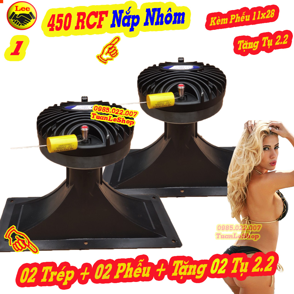 Treble 450 rcf nắp nhôm kèm phễu 11x28 - loa trep kèn – giá 2 chiếc kèm phễu và tặng tụ - hay hơn nhiều 450 bm