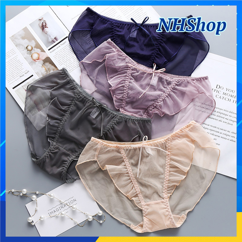 HCM Quần lót ren Công chúa trong suốt CAO CẤP - Quần ren nữ xuyên thấu Tiểu thư Vintage - NHShop