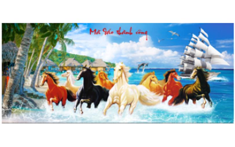 Tranh thêu mã đáo thành công dv6179