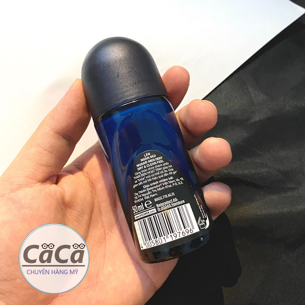 Lăn ngăn mùi NIVEA MEN Deep than đen hoạt tính 50ml
