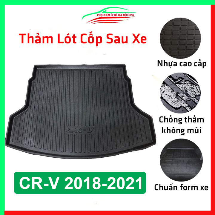 Thảm nhựa lót cốp sau xe ô tô CR-V, CRV 2018-2021 tấm lót sàn cốp bằng nhựa dẻo cao cấp, không mùi, chống thấm nước tốt