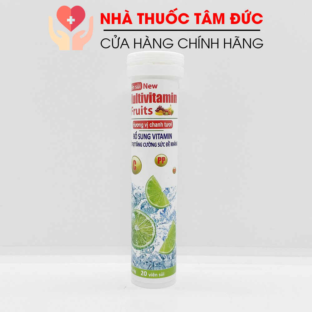 Viên sủi vị chanh tươi Multivitamin PLUSZZS - FRUITS Vitamin C, B, PP tăng sức đề kháng, thanh nhiệt cơ thể - 20 viên