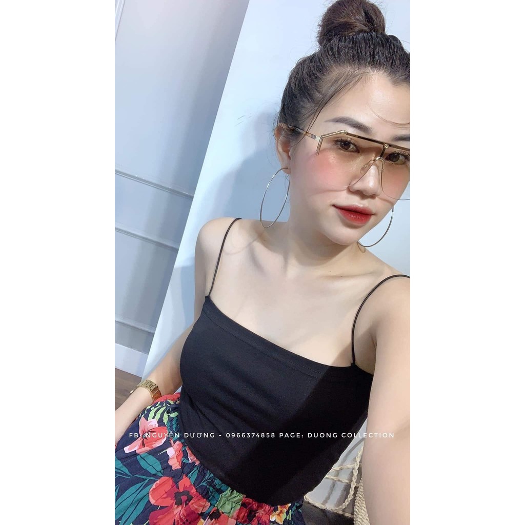 Áo 2 dây sợi bún cotton CAO CẤP dáng ôm có đệm NÂNG NGỰC HOT