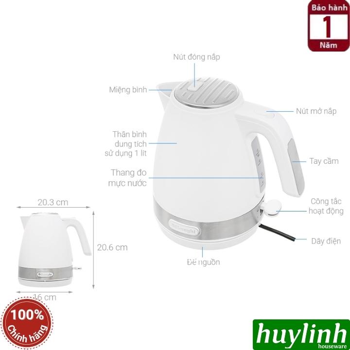 Ấm - Bình đun nước siêu tốc Delonghi KBLA2000 - 1 lít - 2000W