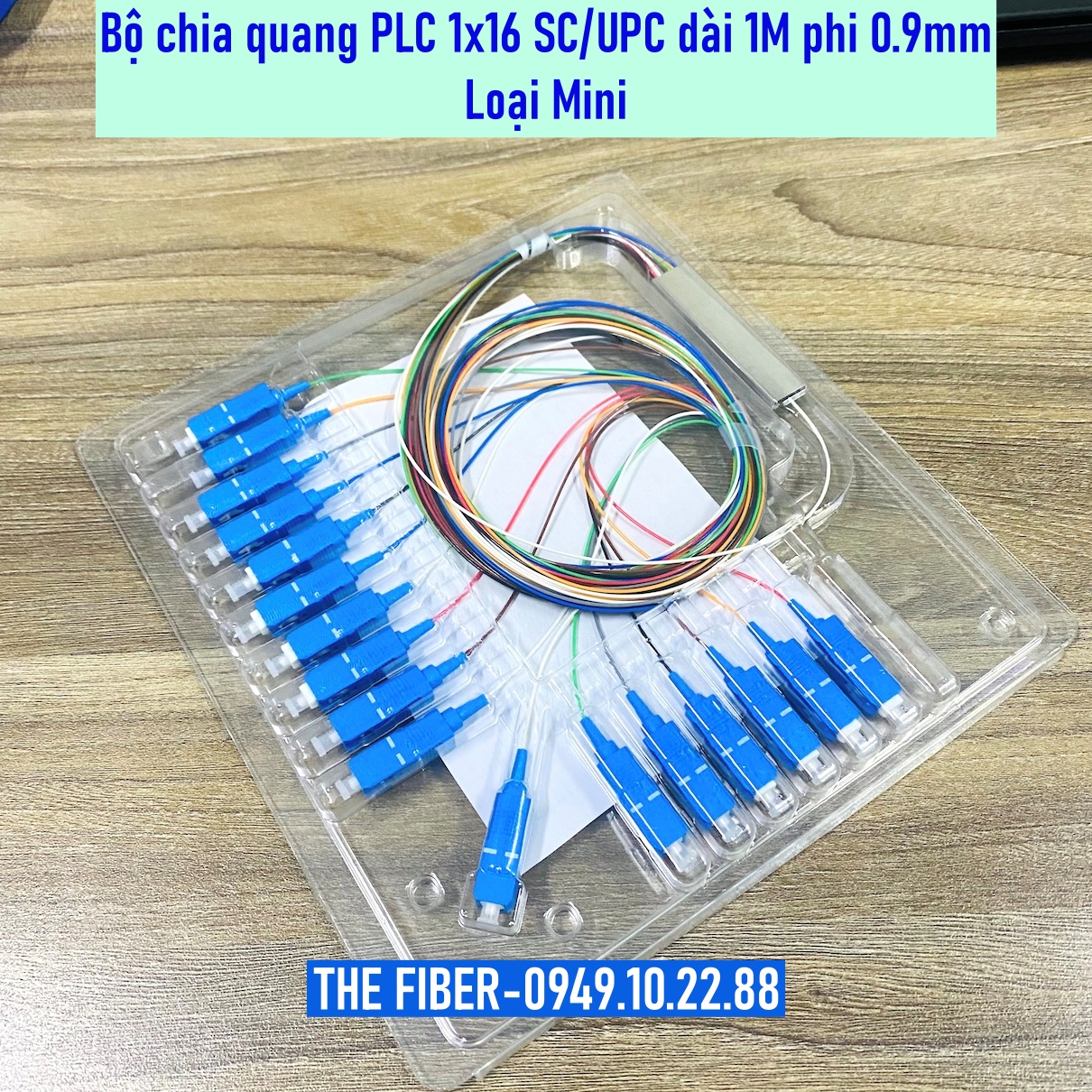Bộ chia quang PLC 1x16 SC-UPC phi 0.9mm dài 1M