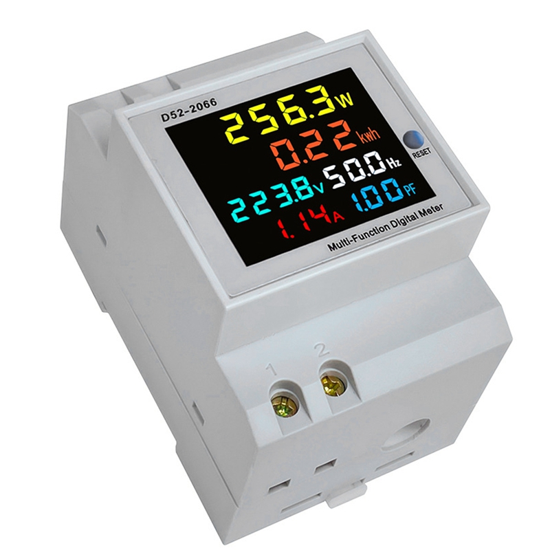 Din rail ac monitor 6in1 100a voltage current power factor active kwh electric energy frequency meter volt amp