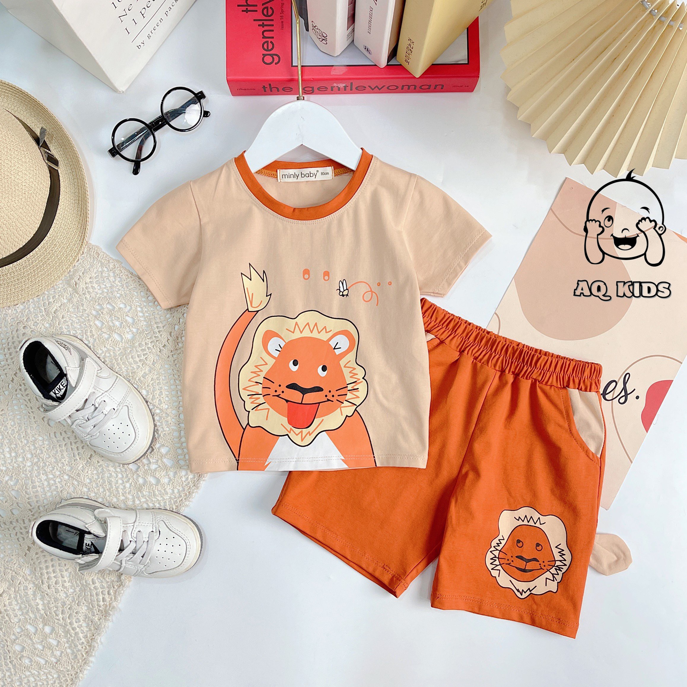 Bộ minky mom cộc tay bộ minky mom ba lỗ bé trai vải cotton hàng chính hãng minlybaby có túi quần phối tai thỏ đáng yêu mã blct - bcct