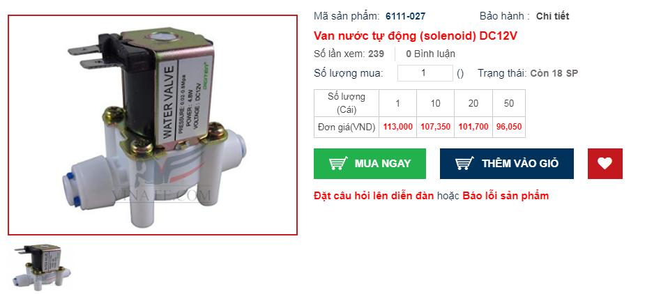 [HCM](solenoid) Van nước tự động DC12V