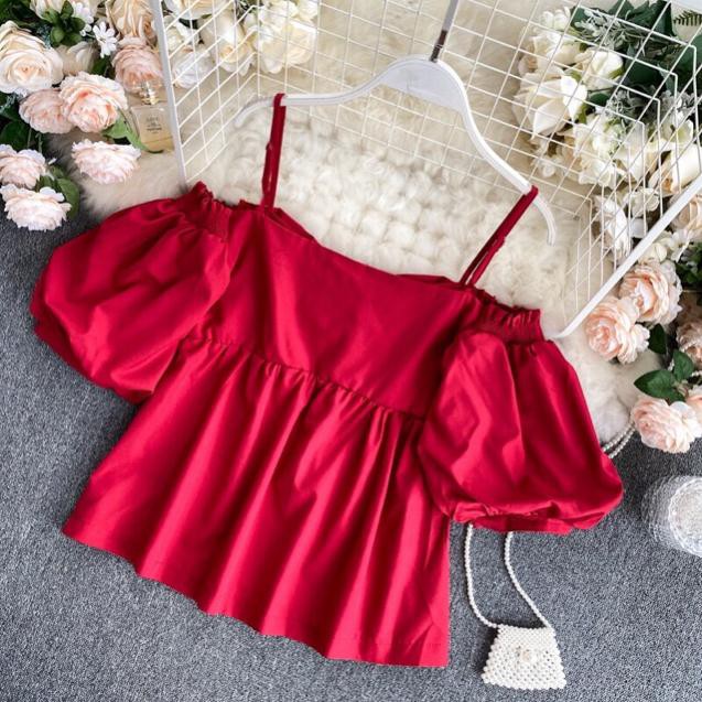 Áo lụa hở vai 2d