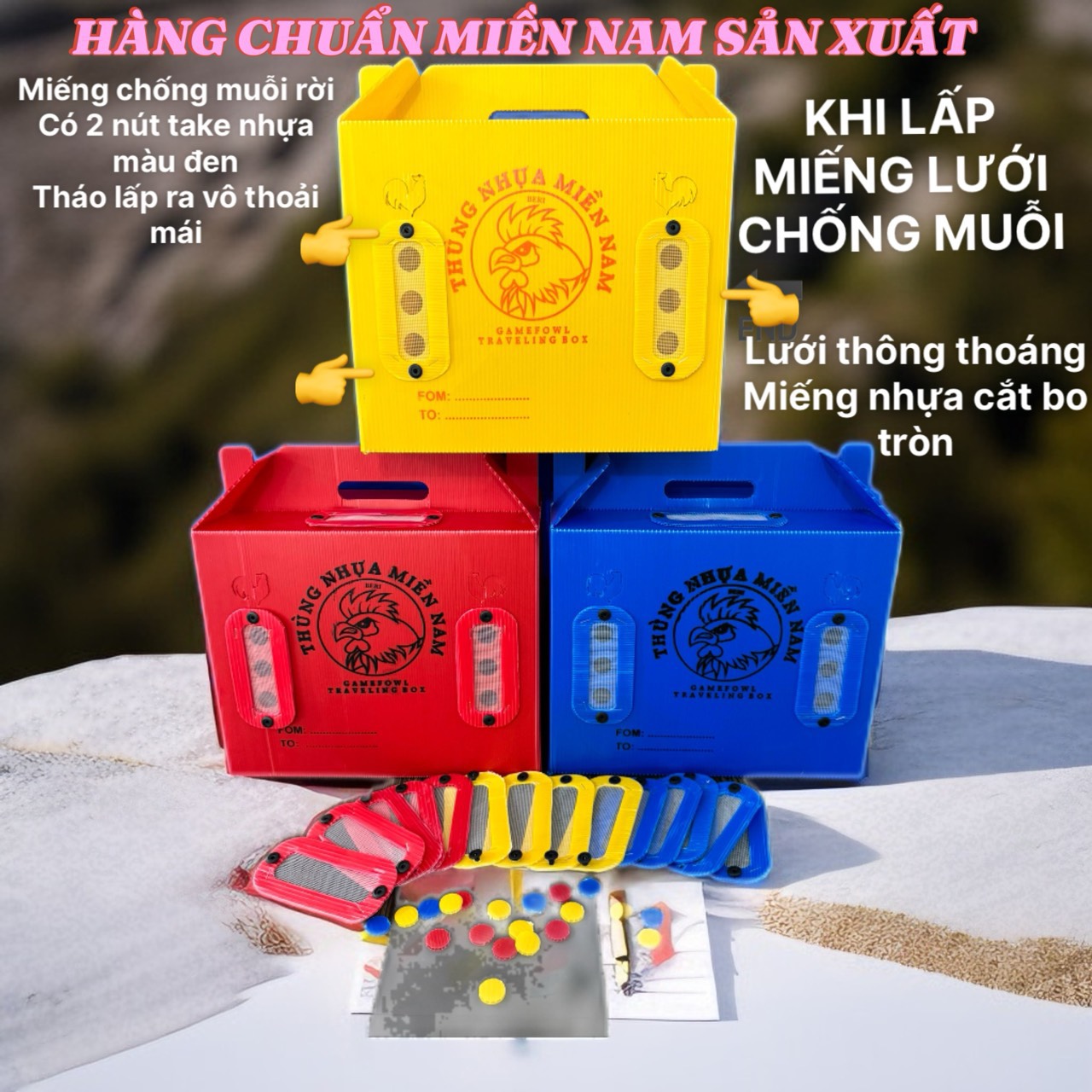 THÙNG NHỰA GÀ ,thùng gà, thùng nhựa, thùng nhua gà ngủ,thùng nhựa thú cưng, thùng vận chuyển gà @thùngMÀU NGẨU NHIÊN