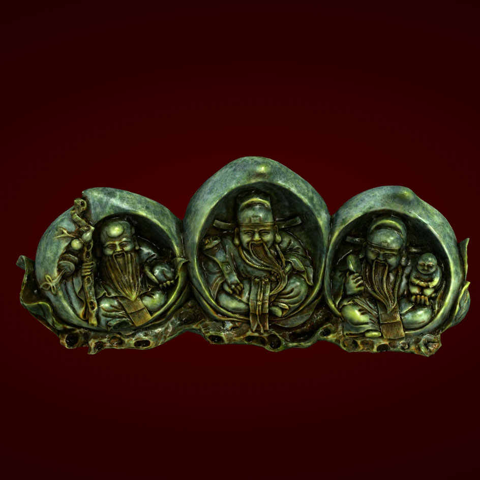 Bộ tam đa trong quả đào - TDA 001(xanh vân đá)