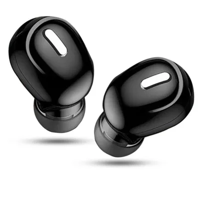 Mini In-Ear 5.0 Bluetooth Earphone HiFi Wireless Headset with Mic Sports Earbuds Handsfree Stereo Sound Earphone Black