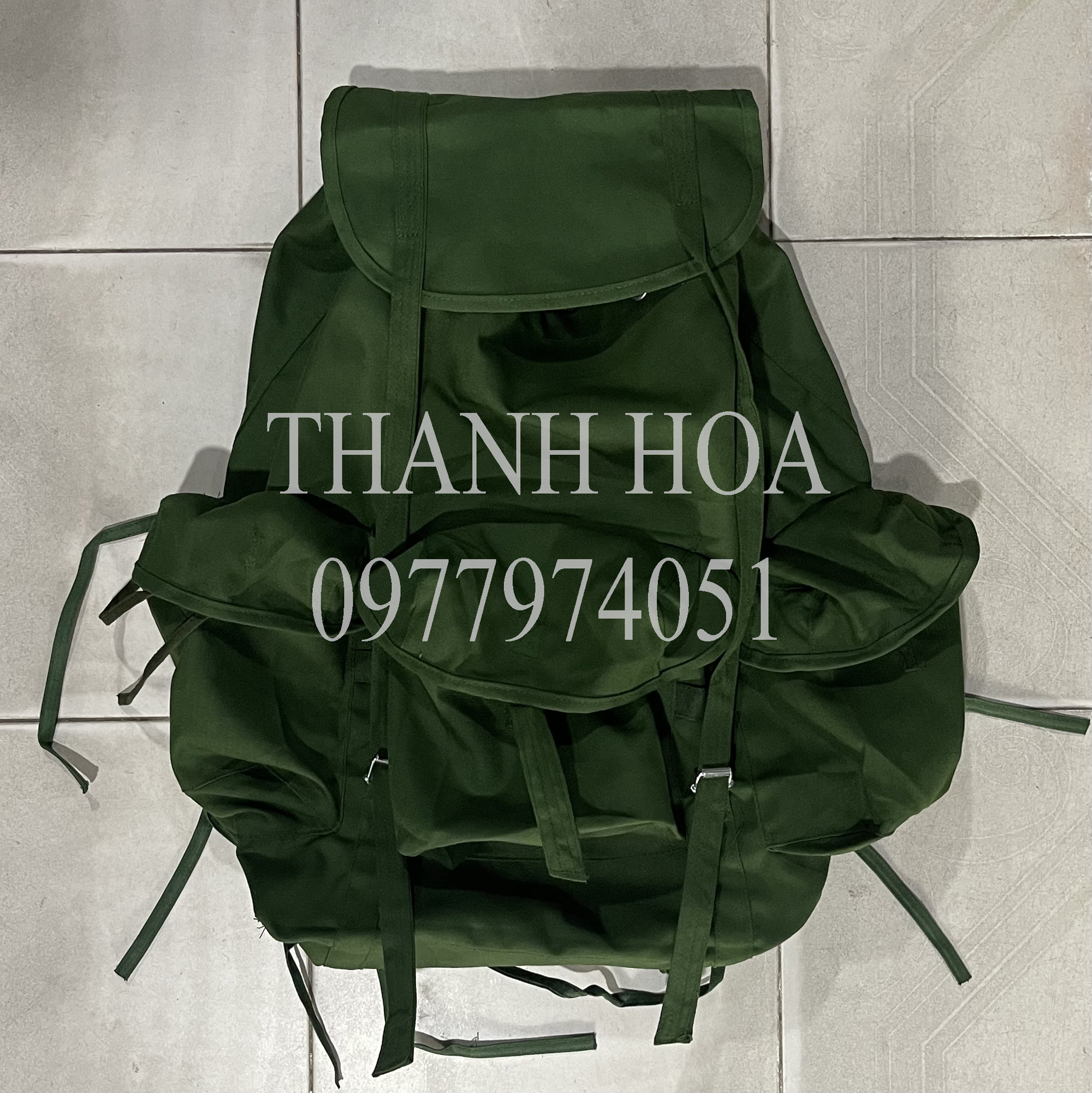 Balo con cóc màu xanh in loang