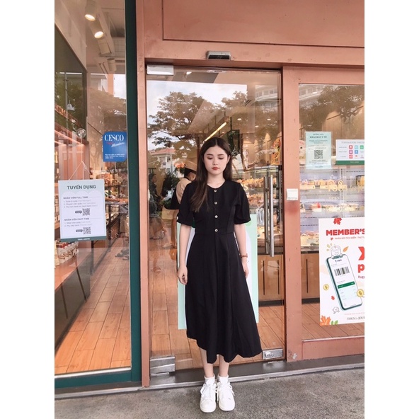 [3-5/8 Hoàn Tiền 25%]Đầm Eileen nút dài