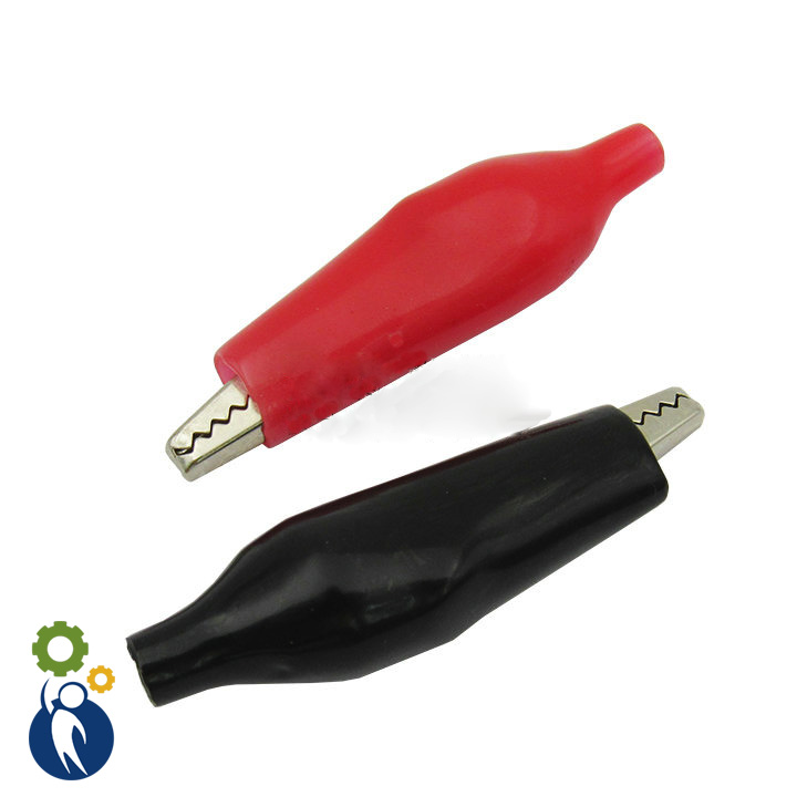 Bộ kẹp cá sấu 4.5cm, 1 kẹp đỏ và 1 kẹp đen