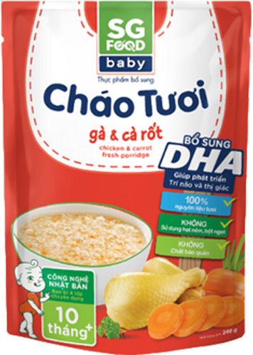 [HCM]Cháo tươi baby gà cà rốt 240g x 30