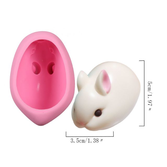 Khuôn Silicone 4D Con Thỏ Nằm