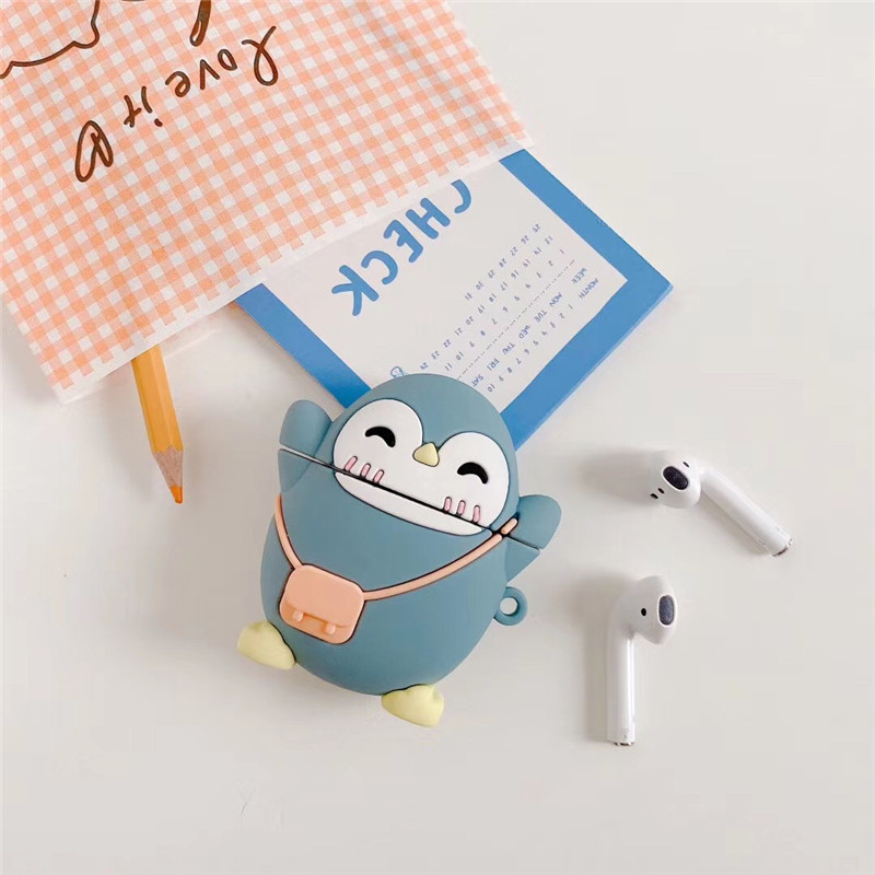 🌟Case AirPods🌟 Vỏ Bọc Tai Nghe AirPods 1/2/Pro hình Chim Cánh Cụt Siêu Cute - MARIO SHOP
