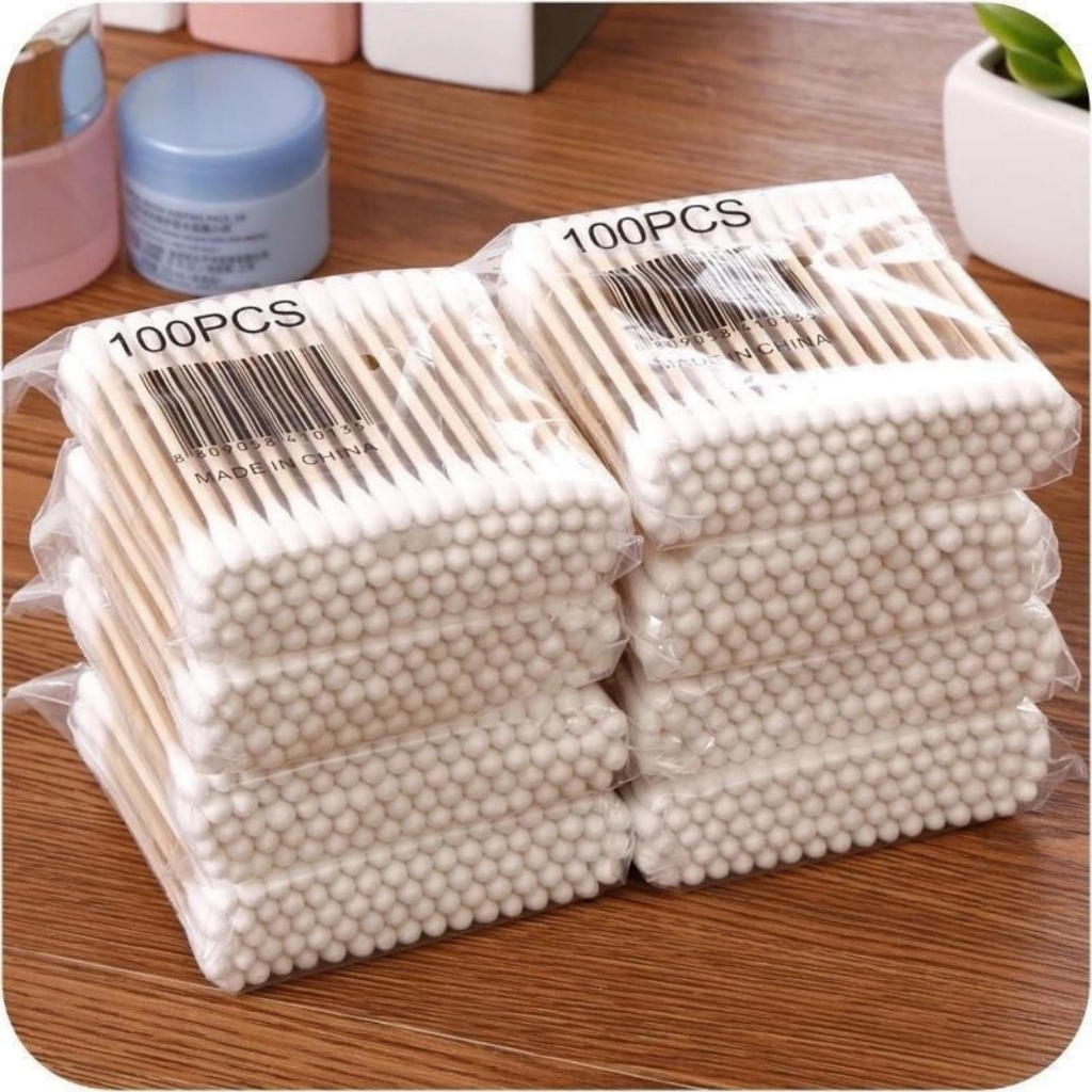 M'AYCREATE - Gói 100 tăm bông đa dụng thân gỗ