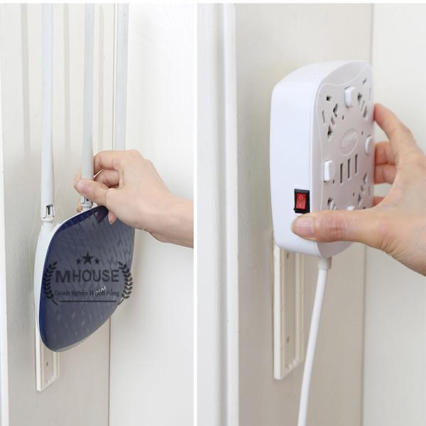 Self-Adhesive Power Strip Holder Fixator Wall-Mounted Socket Cable Fixer
