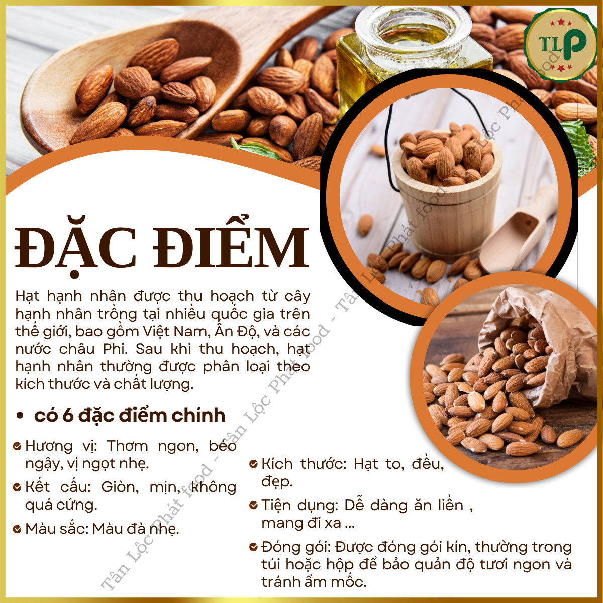 LÕI HẠT HẠNH NHÂN TÂN LỘC PHÁT HŨ 500G