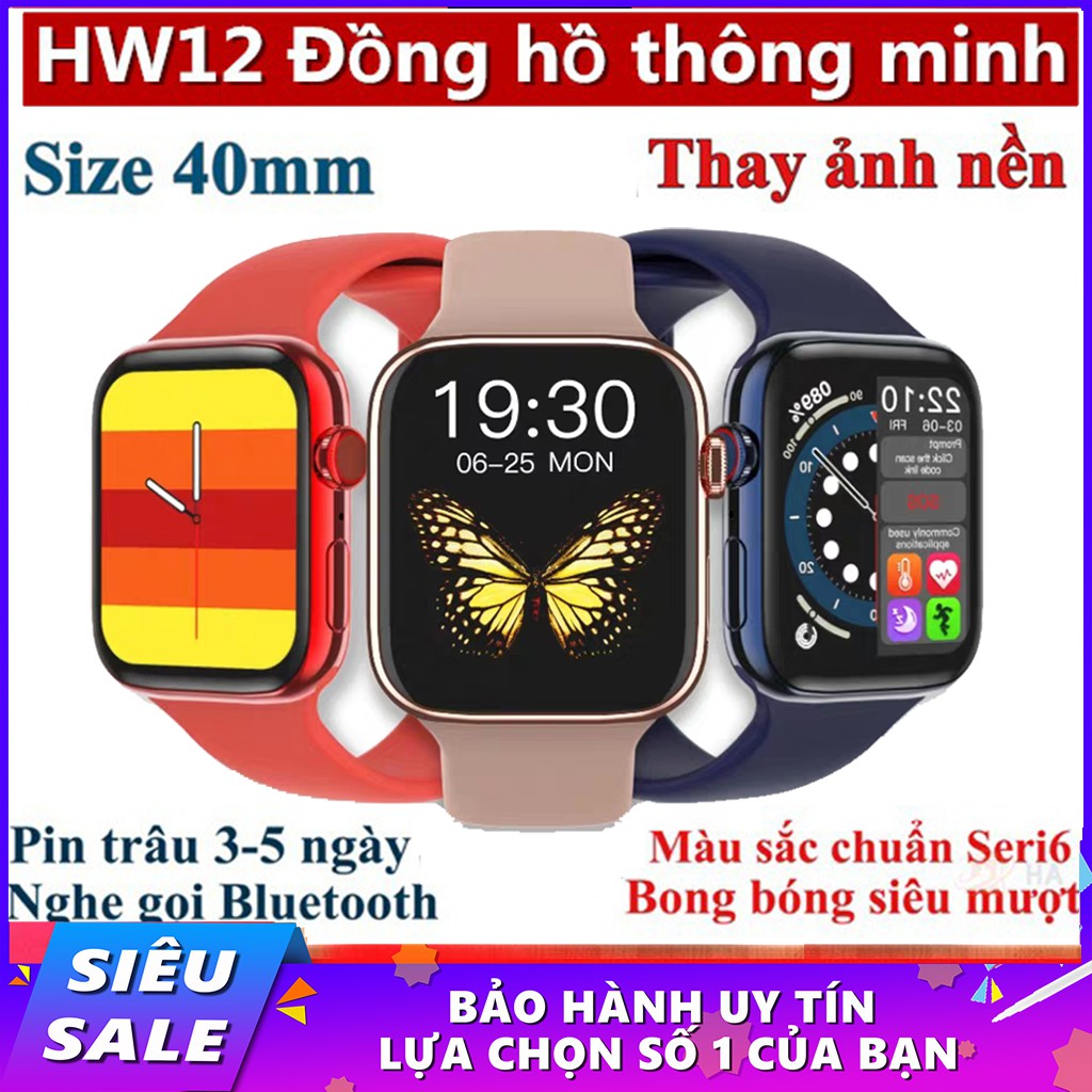 Đồng Hồ Hàng Hiệu Thông Minh SmartWatch HW12 PLUS Thụy Sĩ - Tiếng Việt, Nghe Gọi, Thay Hình Nền, Cảm Ứng Siêu Mượt, Hỗ Trợ Theo Dõi Sức Khỏe Kèm Phụ Kiện - BẢO HÀNH 12 THÁNG