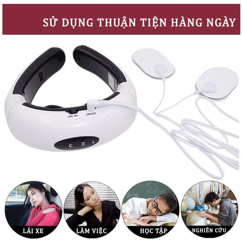 Máy Massage Cổ Vai Gáy Xung Điện Từ Cao Cấp Tặng 2 Miếng Dán Massage