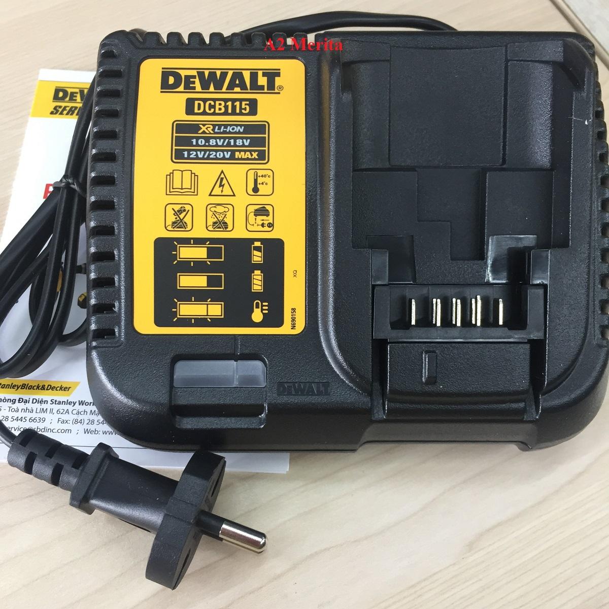 Đế sạc pin dewalt dcb115-kr 10.8v-18v