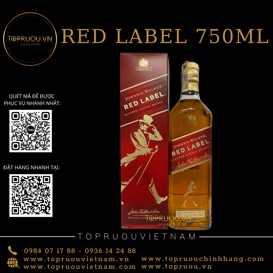 [TopRuouVietNam] Rượu Whisky Johnnie Walker Red Label 700ml [Hàng Thật]