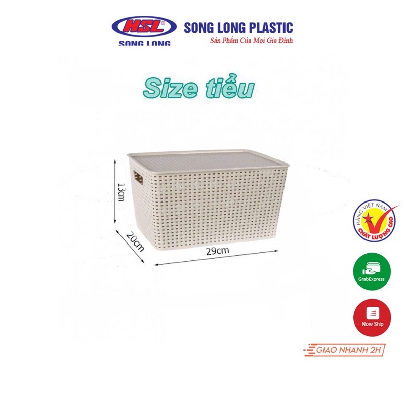 [CHÍNH HÃNG] GIỎ ĐỰNG ĐỒ CÓ NẮP ĐẬY NHỰA SONG LONG