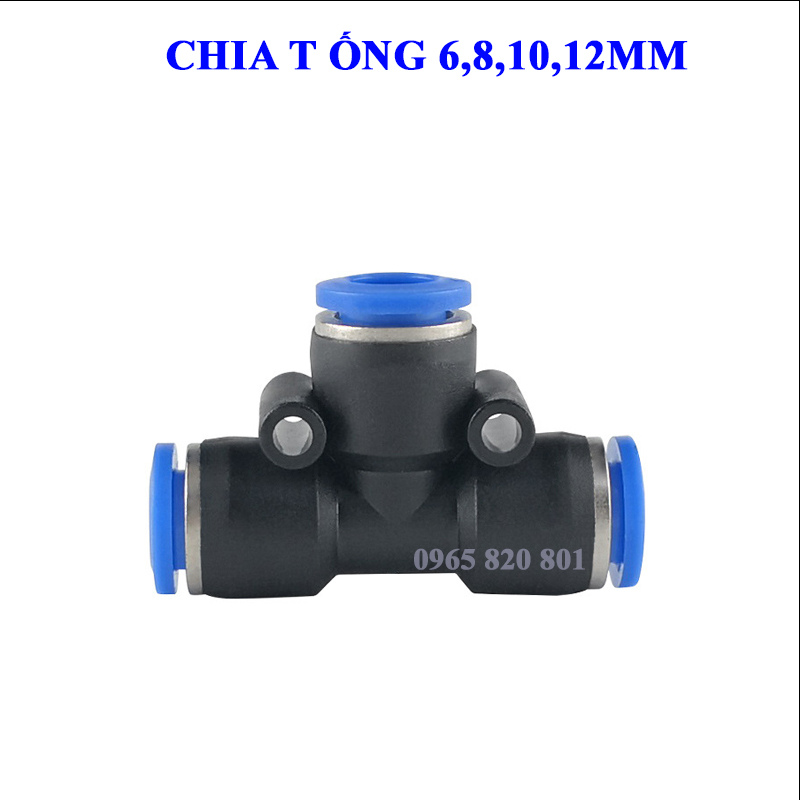 Chia T nối nhanh ống 6,8,10,12mm
