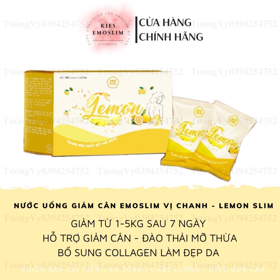 ✨ Combo sỉ 10hộp Giảm Cân Emoslim By Fen [ Ib Mix Vị ]