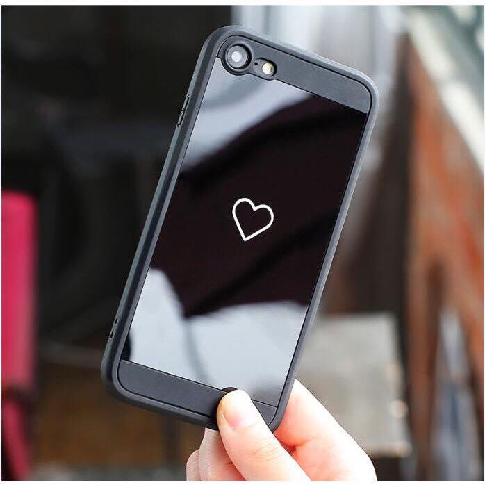 ỐP IPHONE TIM TRÁNG GƯƠNG