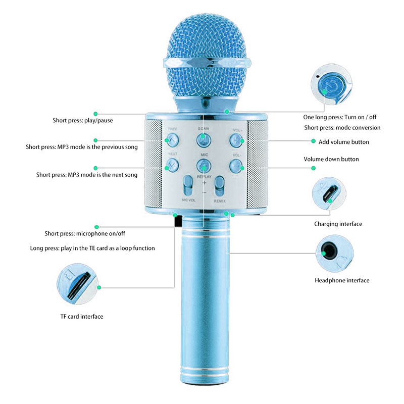 Micro không dây Karaoke WS 858 Bluetooth