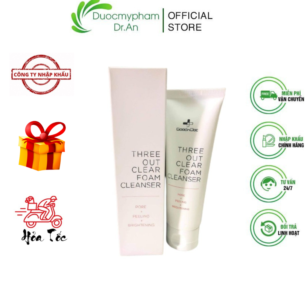 Imports-nourishing facial cleanser skin whitening for oily skin, acne skin, dry skin goodndoc three out clear foam cleanser-duocmyphamdran