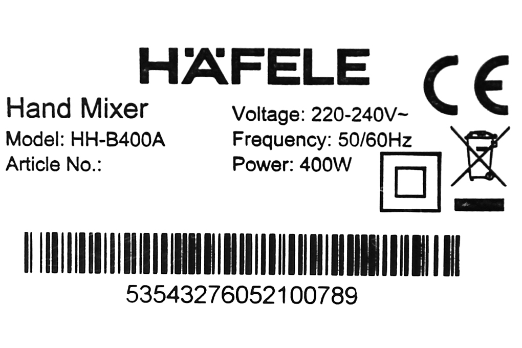 [HCM]Máy đánh trứng cầm tay Hafele HH-B400A (535.43.276)