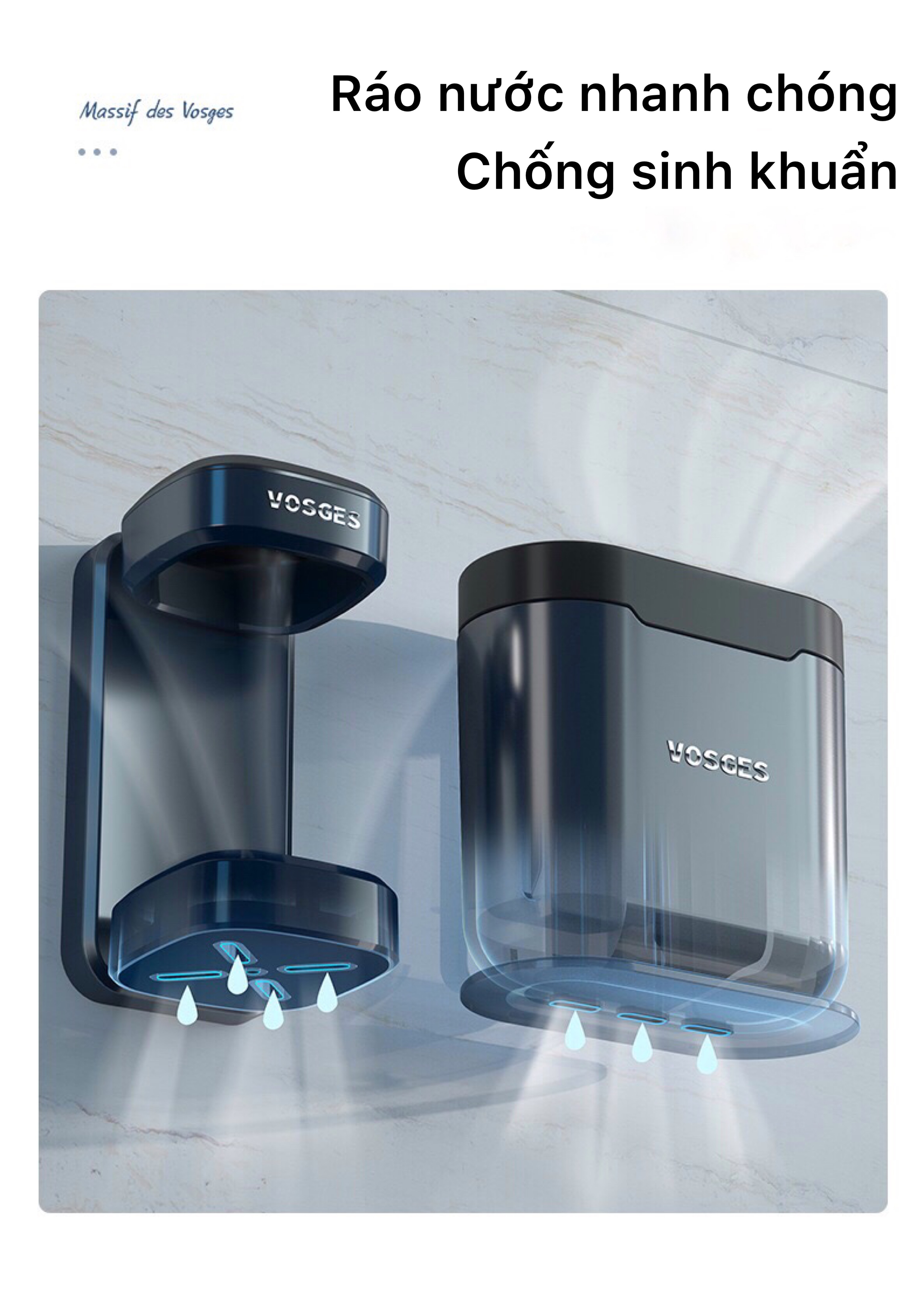 Kệ treo bàn chải đánh răng điện dán tường VOSGES
