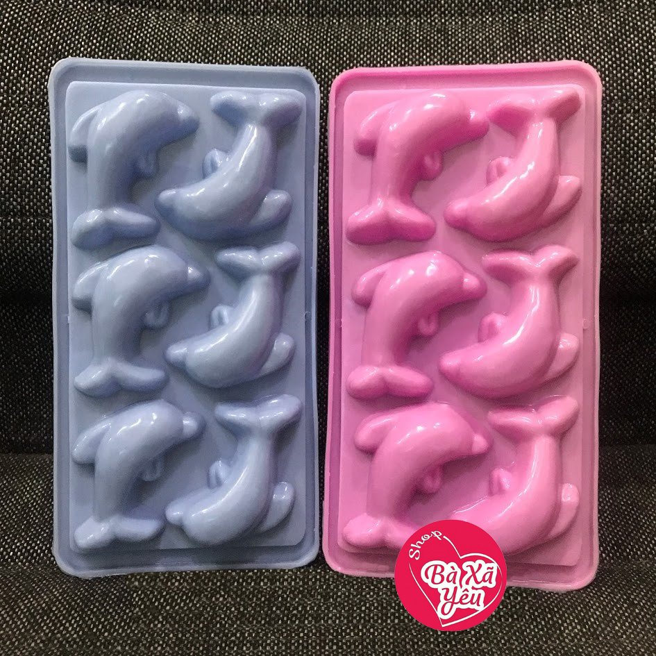Combo 5 khuôn rau câu , khay đá , làm bánh con cá heo 3D