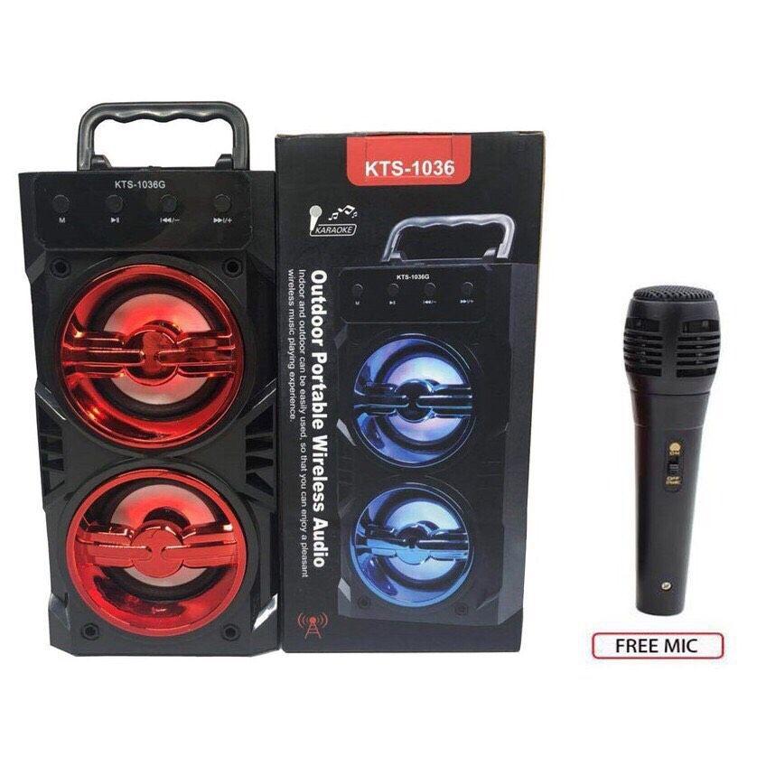 🔴ÂM CỰC ẤM🔴LOA KARAOKE BLUETOOTH KTS-1036 - TẶNG KÈM MICRO DÂY(CÓ ECHO)