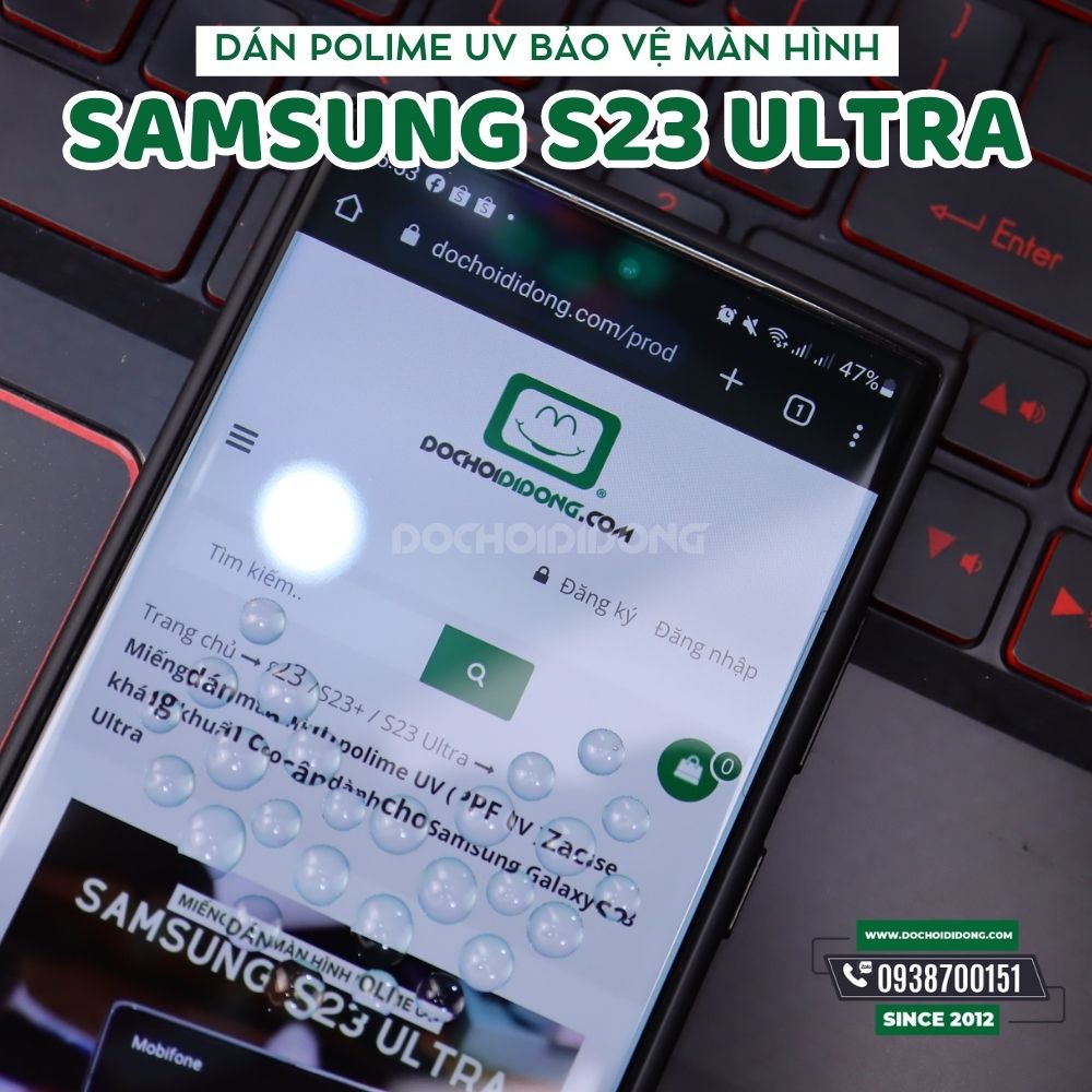 Miếng dán màn hình polime UV Zacase kháng khuẩn cao cấp dành cho Samsung Galaxy S23 S24 Ultra