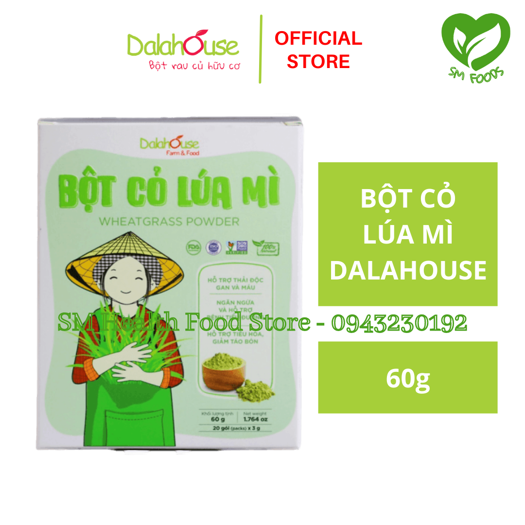 Bột Cỏ Lúa Mì Nguyên Chất Sấy Lạnh Dalahouse 60g (20 gói * 3g)