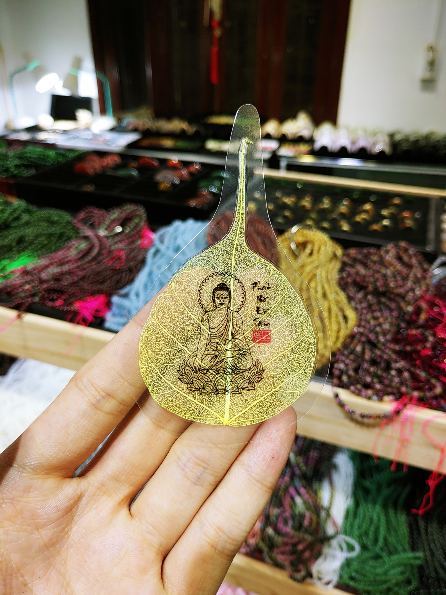 Lá bồ đề dát vàng (màu vàng)