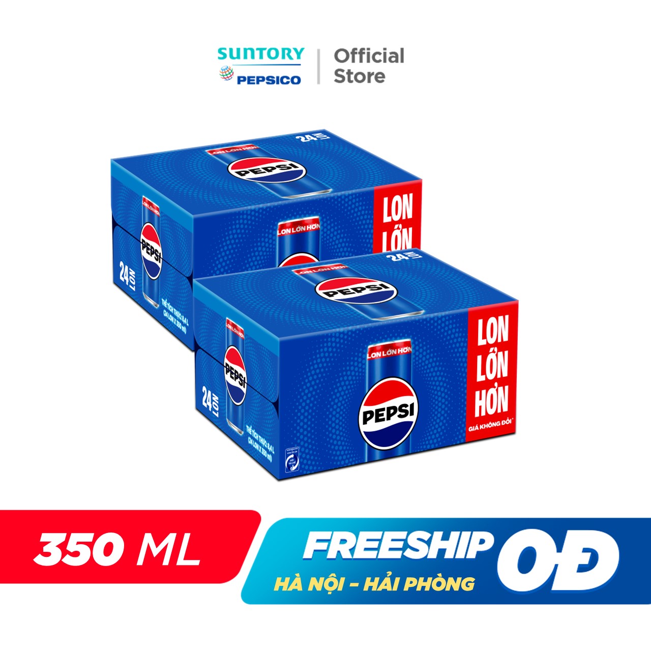 Combo 2 Thùng Pepsi lon (320ml/lon hoặc 350ml/lon)