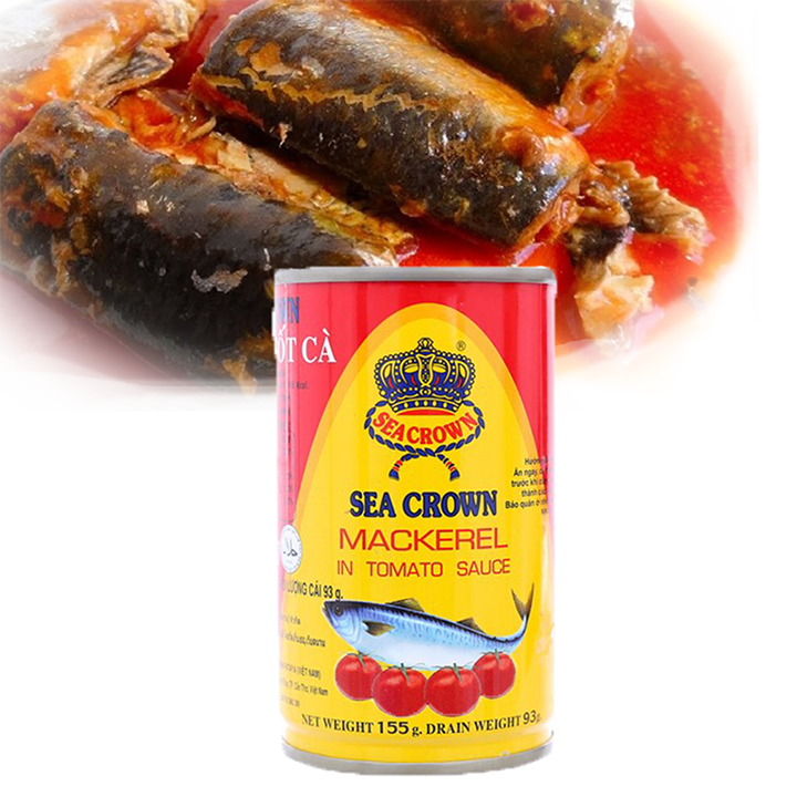 Combo10 Lon Cá nục sốt cà Sea Crown 155g