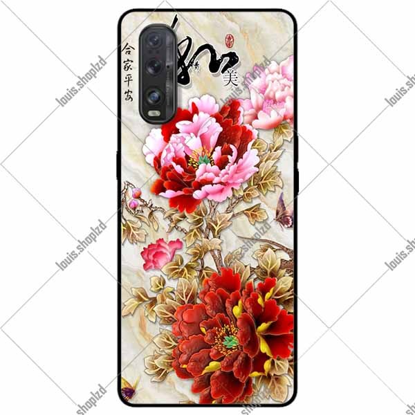 Ốp lưng oppo find x2 - mẫu đơn đỏ hồng