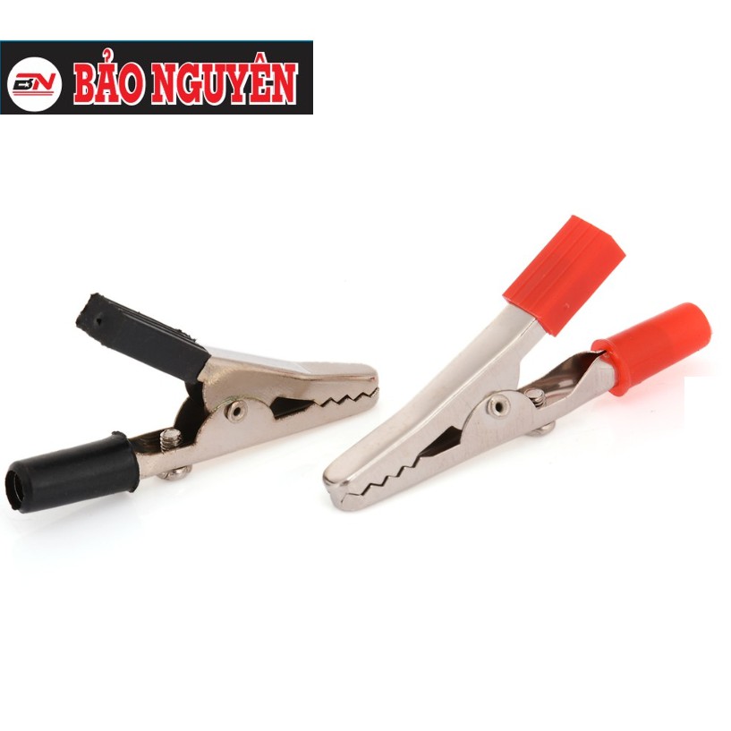 1 Cặp ( 2 Cái) Kẹp Cá Sấu Đỏ, Đen Loại Lớn