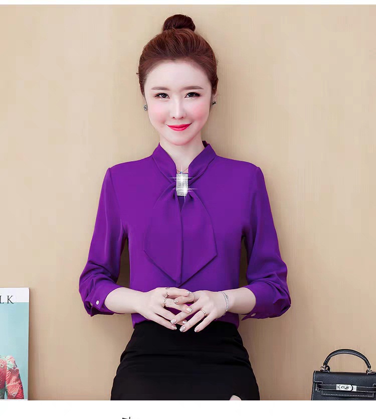 Áo sơ mi phi lụa cột nơ cục sang NGOCTRANSHOP - NT6362