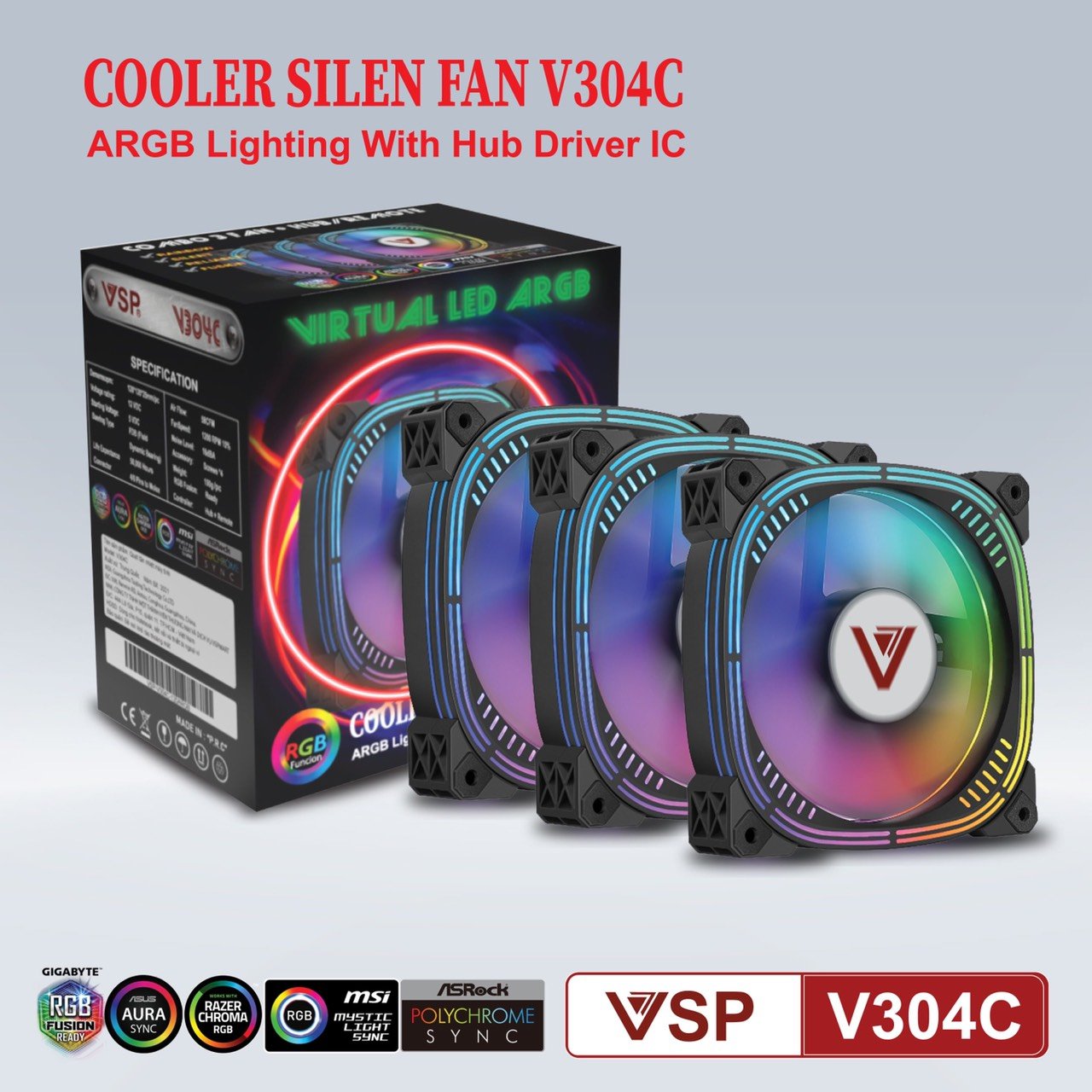 Bộ Kit 3 Fan V304C , V306C FULL LED ARGB ( Chính hãng )