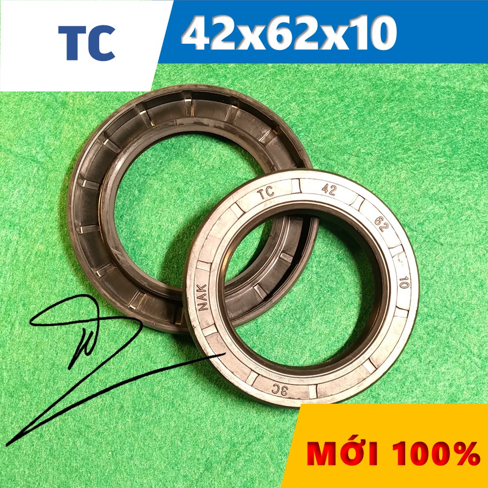 Phớt dầu TC 42x62x10   (Chắn dầu / lò xo / Phớt ben / Oil seal TC 42*62*10)